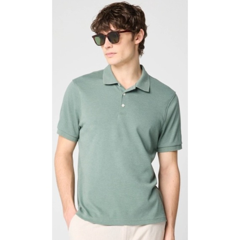 J.Crew Mens Short Sleeve Polo Shirt Sae Green XL CF933 Soft Cotton NWT $80